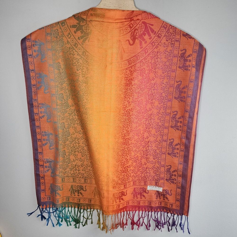 Black Scarf Shawl Pasnmina 100%  Cashmere‎ Long 68"L 27"W